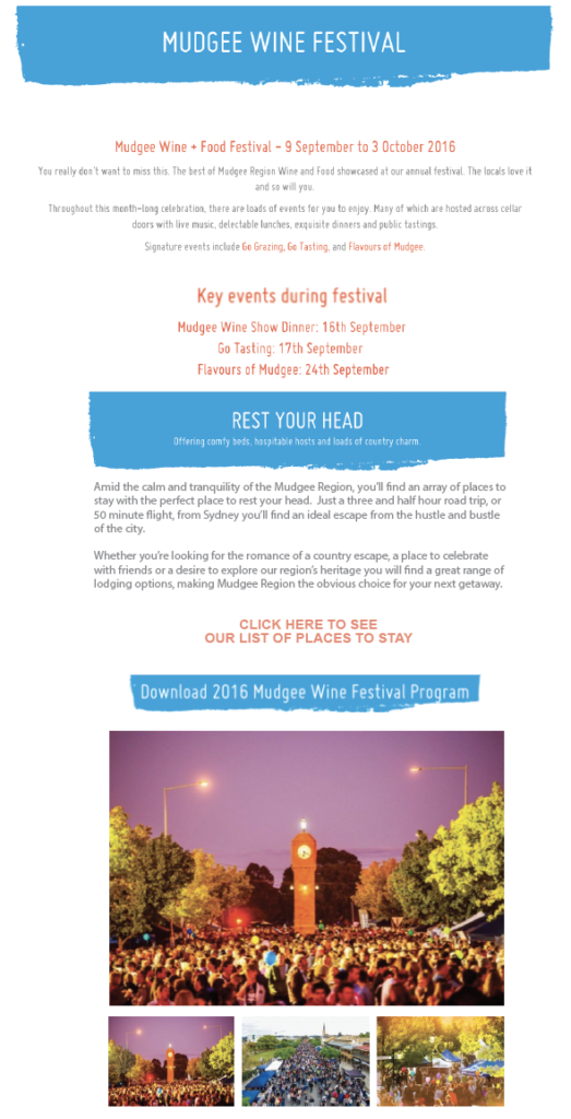 Hyper Hyper Marketing Mudgee Region Campaign Microsite Marketing #LoveNSW